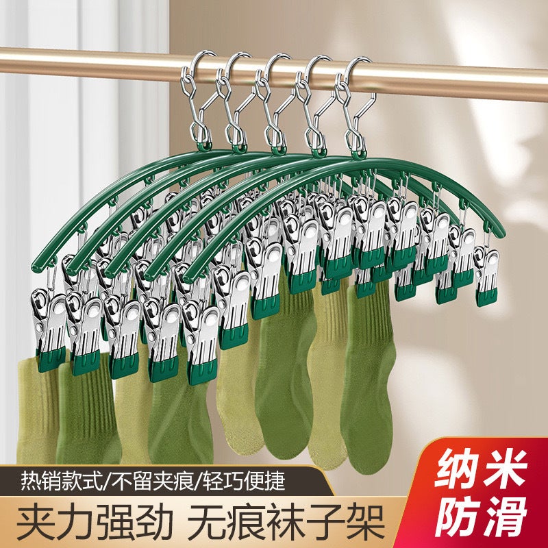 Stainless Steel Drying Hosiery Clip Drying Rack Multi-Clip Balcony Windproof Multi-Functional Drying Underwear Socks Clip Home Hanging Clothes - Image 3